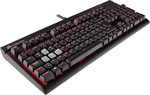 CORSAIR STRAFE  Mechanical Gaming Keyboard - Red LED Backlit - USB Passthrough - Linear and Quiet - Cherry MX Red Switch